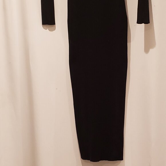 Edikted Jazlyn Long Sleeve Black Ribbed Sweater Dress Size Large - Picture 12 of 15